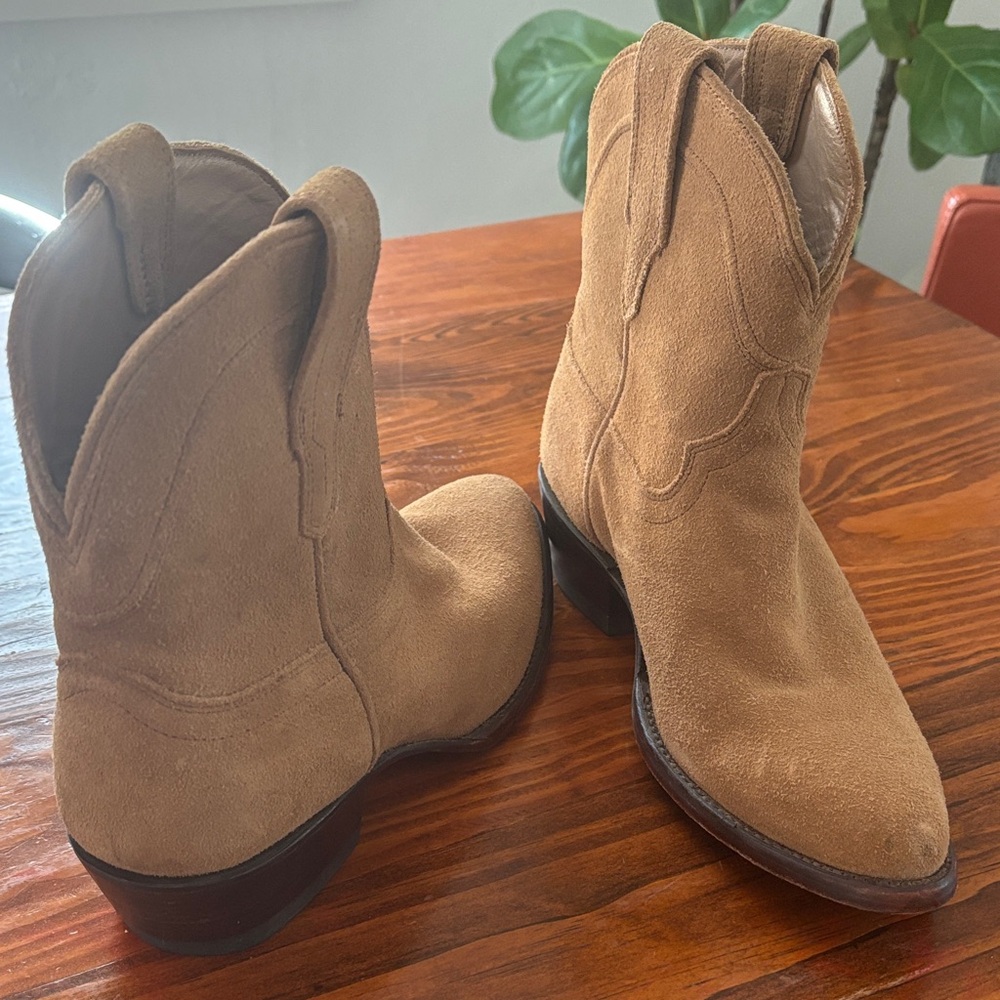 Tecovas Tan Suede Western Boots
